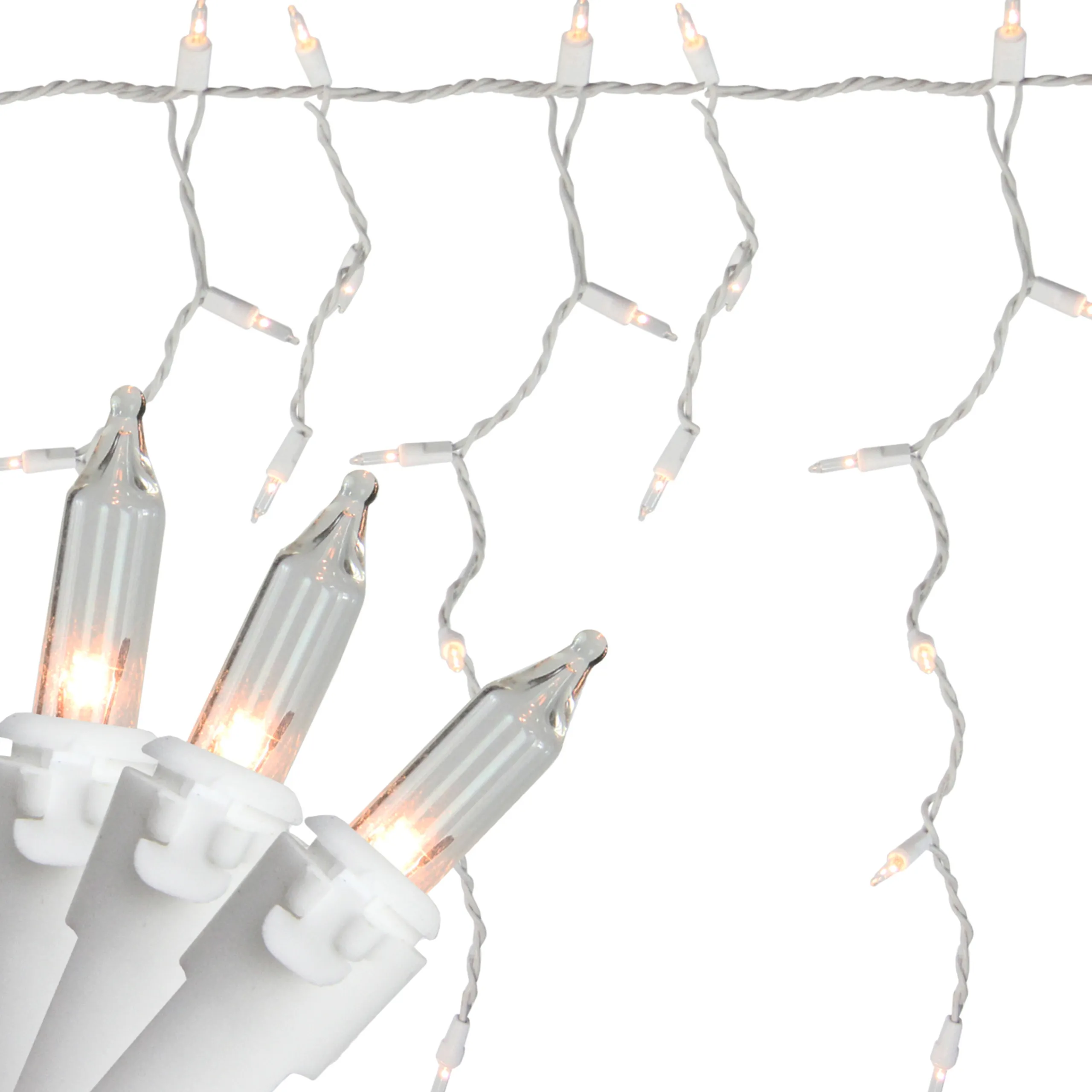 Northlight 300 Clear Mini Icicle Christmas Lights - 13.5 Ft White Wire