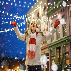Hofert 300 Clear Mini Icicle Heavy-Duty Commercial Grade Christmas Lights - 18 Ft White Wire