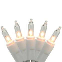 Sienna 20 Clear Mini Patio Umbrella Lights With Clips - White Wire