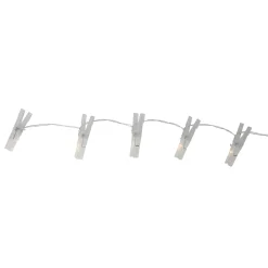 Dennis East 15 Clothespin Summer Novelty Patio String Lights - 6.5 Ft Clear Wire
