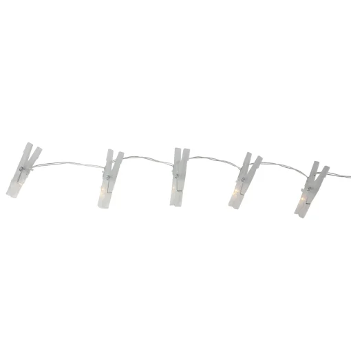 Dennis East 15 Clothespin Summer Novelty Patio String Lights - 6.5 Ft Clear Wire