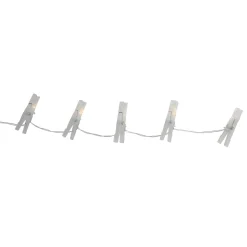 Dennis East 15 Clothespin Summer Novelty Patio String Lights - 6.5 Ft Clear Wire