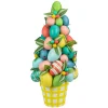 Northlight 17" Colorful Easter Egg Tree In Yellow Gingham Pot