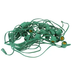 Vickerman 100' Commercial E26 Green Wire Socket Set - 24" Spacing