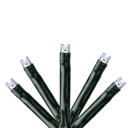 Kaemingk 283 Cool White Led 8-Function Twinkle Glow Lights - 17 Ft Green Wire