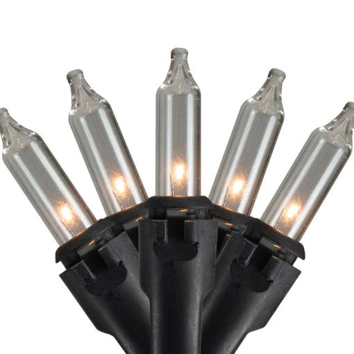 Northlight 100 Count Clear Mini Icicle Christmas Lights - 3.5 Ft Black Wire
