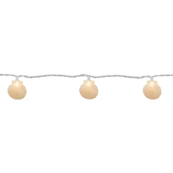 Dennis East 10 Count Iridescent Scalloped Seashell Novelty String Lights, 6.5 Ft White Wire