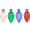 Northlight 4 Count Led Multi-Color Giant C9 Faceted Twinkle Christmas Lights, 12 Ft White Wire