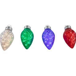 Northlight 4 Count Led Multi-Color Giant C9 Faceted Twinkle Christmas Lights, 12 Ft White Wire