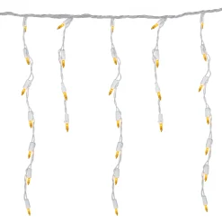 Northlight 100 Count Opaque Gold Mini Icicle Christmas Lights - 3.5 Ft White Wire