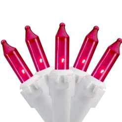 Northlight 100 Count Pink Mini Icicle Christmas Lights - 3.5 Ft White Wire