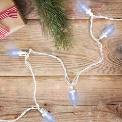 Northlight 25 Count Pure White Led C7 Christmas Lights, 16 Ft White Wire