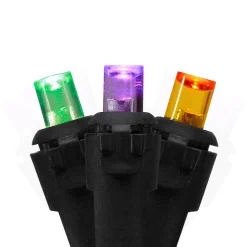 Northlight 50 Count Purple, Green And Orange Led Christmas Lights, 16 Ft Black Wire