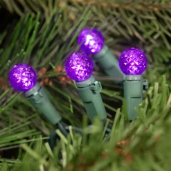 Northlight 50 Count Purple Led G12 Berry Christmas Lights, 15.9 Ft Green Wire