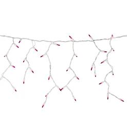 Northlight 100 Count Purple Mini Icicle Christmas Lights - 3.5 Ft White Wire