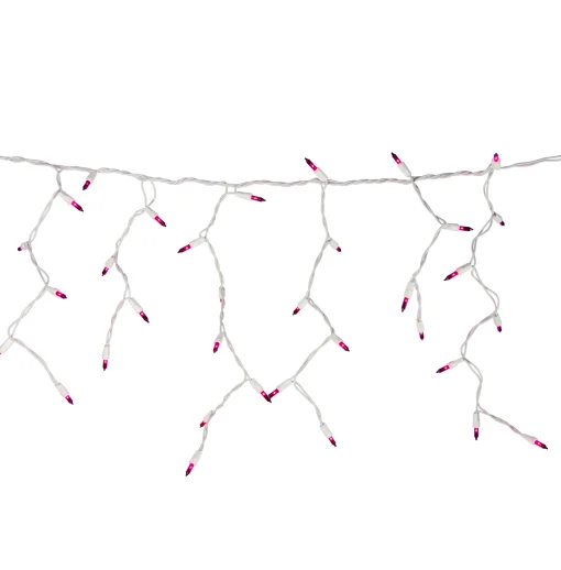 Northlight 100 Count Purple Mini Icicle Christmas Lights - 3.5 Ft White Wire