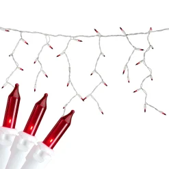 Northlight 100 Count Red Mini Icicle Christmas Lights - 3.5 Ft White Wire