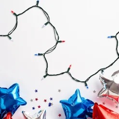 Northlight 50 Count Red, White And Blue Led Mini 4Th Of July Lights - 15.5 Ft Green Wire