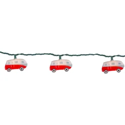 Dennis East 10 Count Retro Camper Bus Novelty Summer String Lights, 6 Ft Green Wire