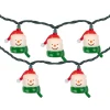 Northlight 10 Count Snowman Heads With Scarves Christmas Light Set, 7.5Ft Green Wire