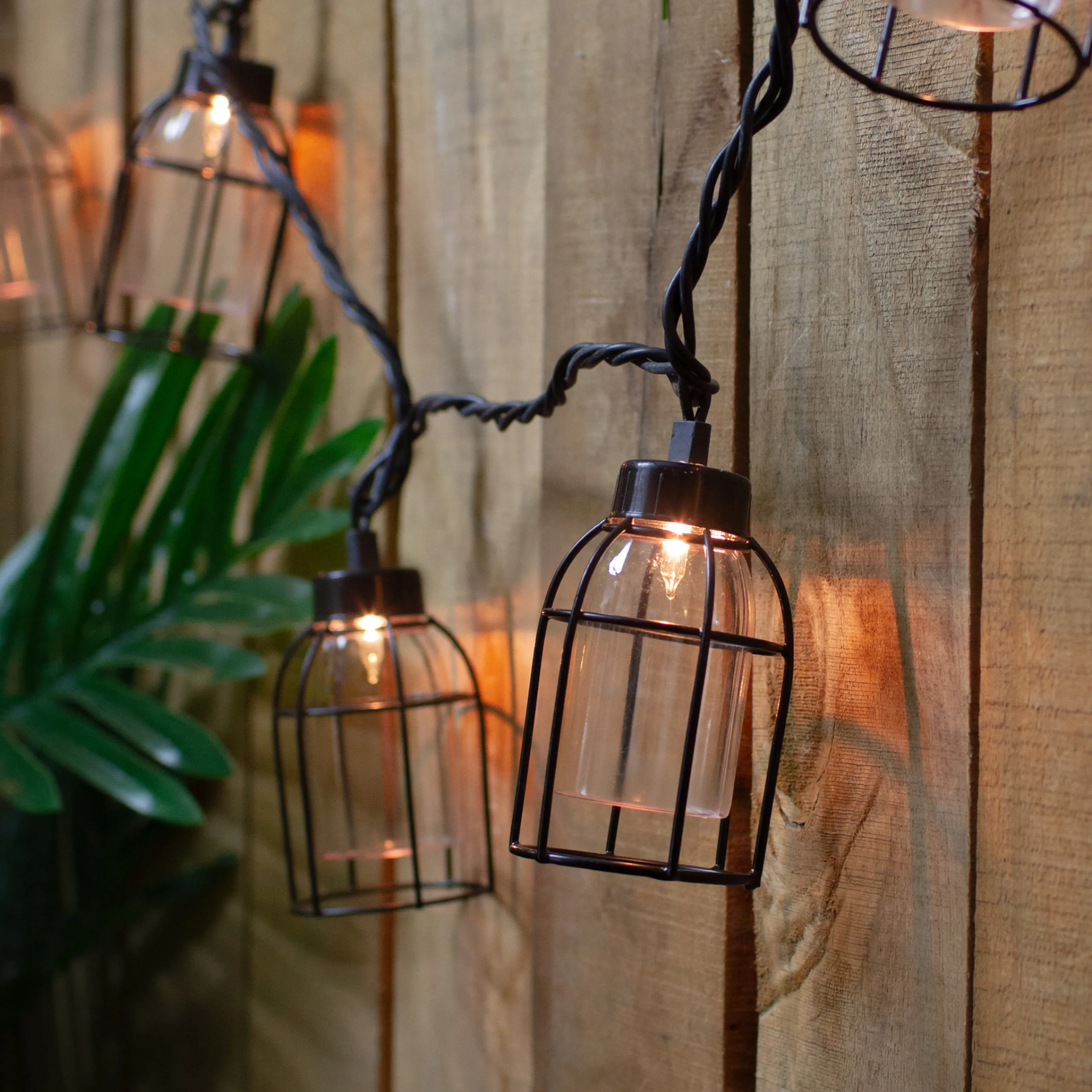 Dennis East 10 Count Vintage Style Edison Cage Novelty String Lights, 6.5 Ft Black Wire