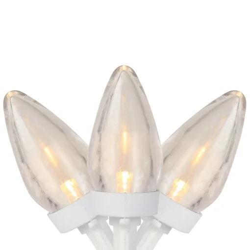 Northlight 25 Count Warm White Led C7 Christmas Lights, 16 Ft White Wire