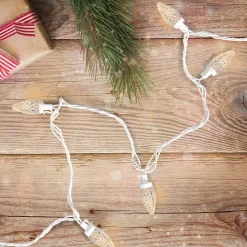 Northlight 50 Count Warm White Led C7 Faceted Christmas Lights, 20.25 Ft White Wire