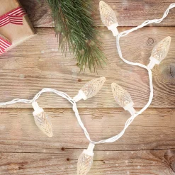 Northlight 100 Count Warm White Led Faceted C9 Christmas Lights - 41 Ft White Wire