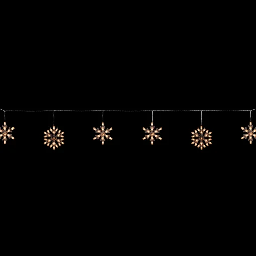 Northlight 150 Count White Snowflake Icicle Christmas Lights, 8.5 Ft White Wire