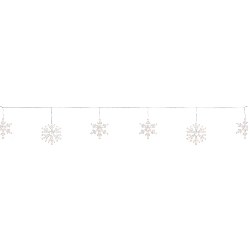 Northlight 150 Count White Snowflake Icicle Christmas Lights, 8.5 Ft White Wire