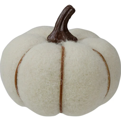 Northlight 5" Cream And Brown Fall Harvest Tabletop Pumpkin