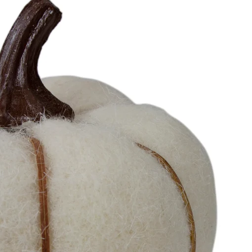 Northlight 5" Cream And Brown Fall Harvest Tabletop Pumpkin