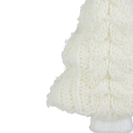 Northlight Trees & Wreaths>6" Cream Cable Knit Christmas Tree Shaped Ornament