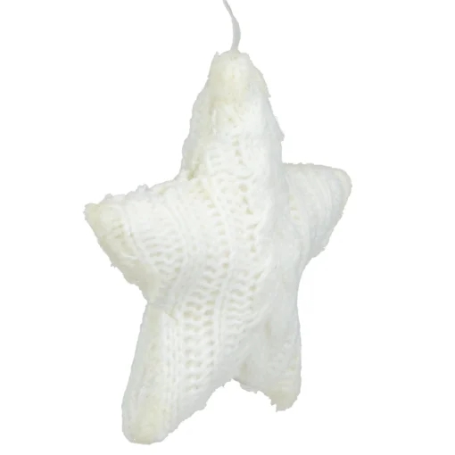 Northlight Stars>4" Cream Cable Knit Star Christmas Ornament