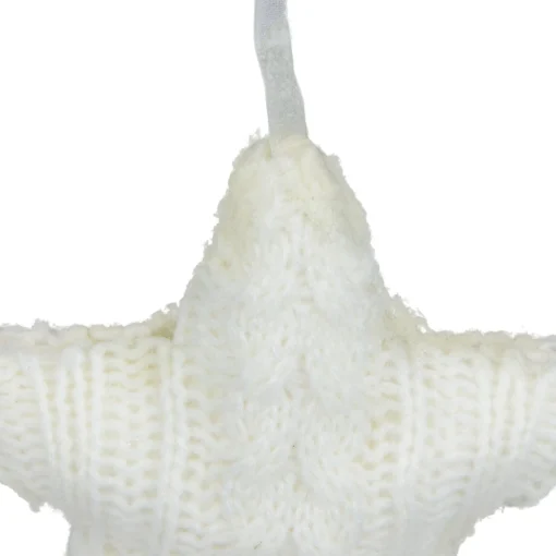 Northlight Stars>4" Cream Cable Knit Star Christmas Ornament