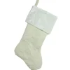 Stockings*Northlight 18" Cream White Quilted Christmas Stocking With A Velvet Cuff