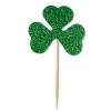 Beistle 288 Ct Green St Patrick's 3-Clover Shamrock Picks - 3.75"
