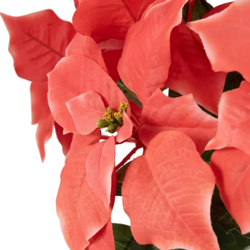 Floral*Northlight 14.5" Dark Pink Artificial Christmas Poinsettia With Gold Wrapped Base