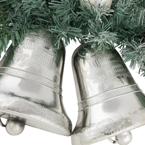 Unlit Swags*Northlight 18" Decorated Pine Artificial Christmas Swag With Silver Bells