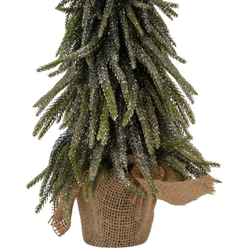 Table Top Pieces*Northlight 20" Downswpt Glittered Pine Tree In Burlap Base - Unlit