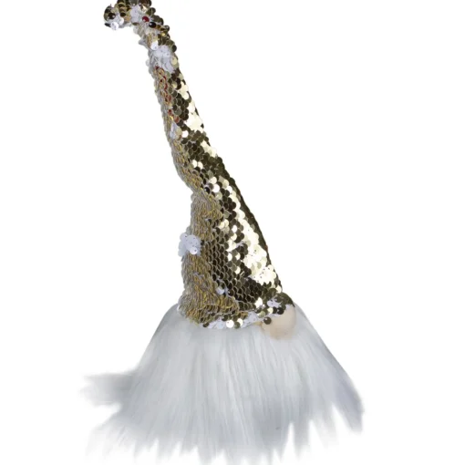 Gnomes*Northlight 12" Elf Silver And Gold Sequin Hat Tabletop Christmas Decoration