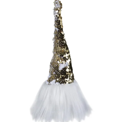 Gnomes*Northlight 12" Elf Silver And Gold Sequin Hat Tabletop Christmas Decoration