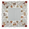 Heritage Lace 34" Fall Harvest Embroidered Leaf Square Placemat