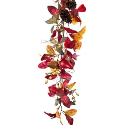 Melrose 5' Fall Harvest Foliage With Pine Cones Artificial Christmas Garland - Unlit
