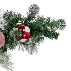 Traditional Pine Garland*Northlight 6' Flocked Pine Artificial Christmas Garland With Candy Ornaments And Pinecones