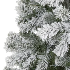Nearly Natural Unlit Traditional Trees></noscript>8' Flocked West Virginia Fir Artificial Christmas Tree, Unlit