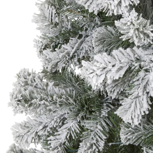 Nearly Natural Unlit Traditional Trees>8' Flocked West Virginia Fir Artificial Christmas Tree, Unlit