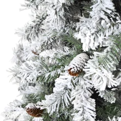 Nearly Natural 8 And 8.5 Feet Tall></noscript>8' Flocked White River Mountain Pine Artificial Christmas Tree, Unlit