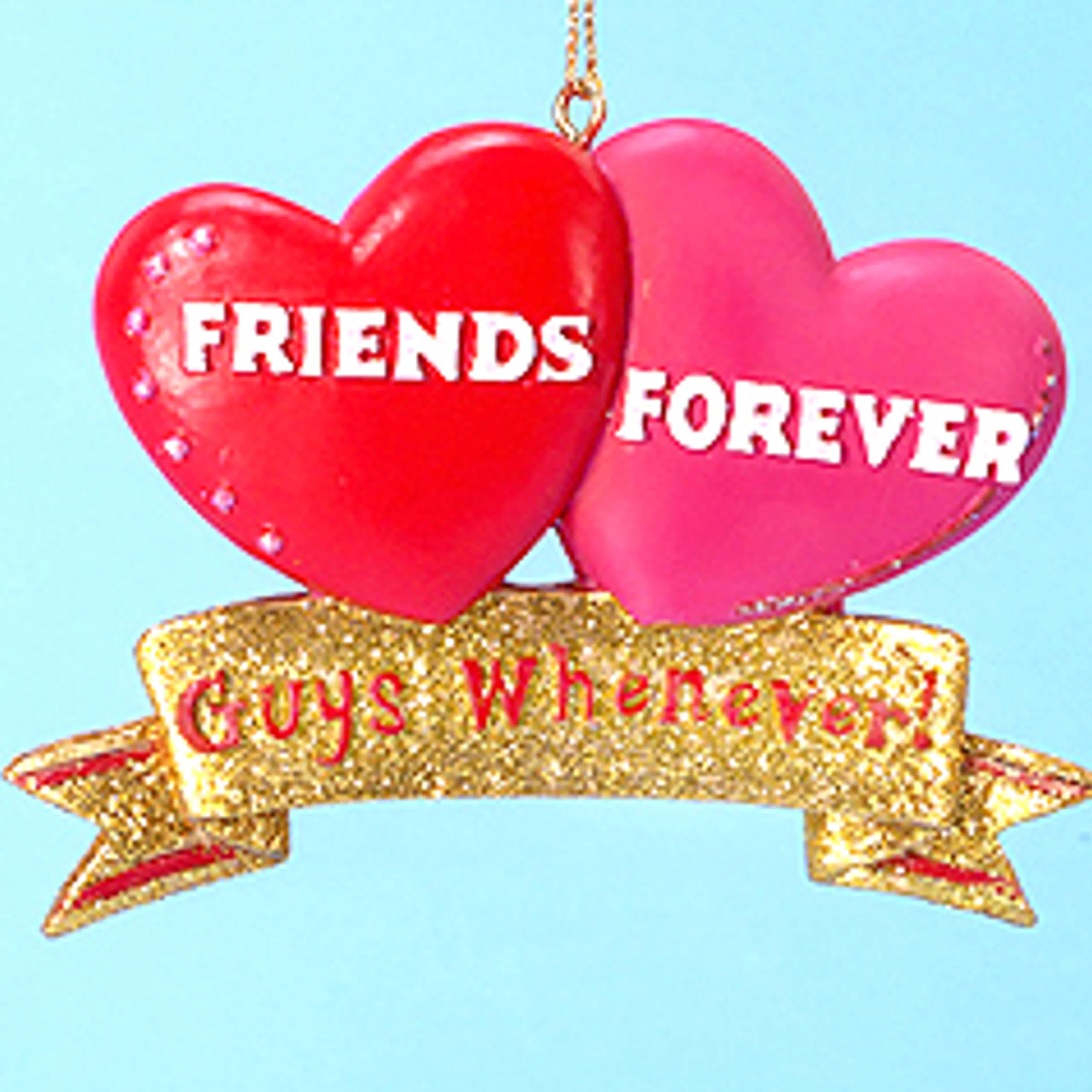 Kurt Adler Family & Friends>3.5" Friends Forever, Guys Whenever! Hearts Ornament