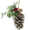 Northlight Pine Cones>13" Frosted Pine Cone With Mixed Foliage Christmas Ornament